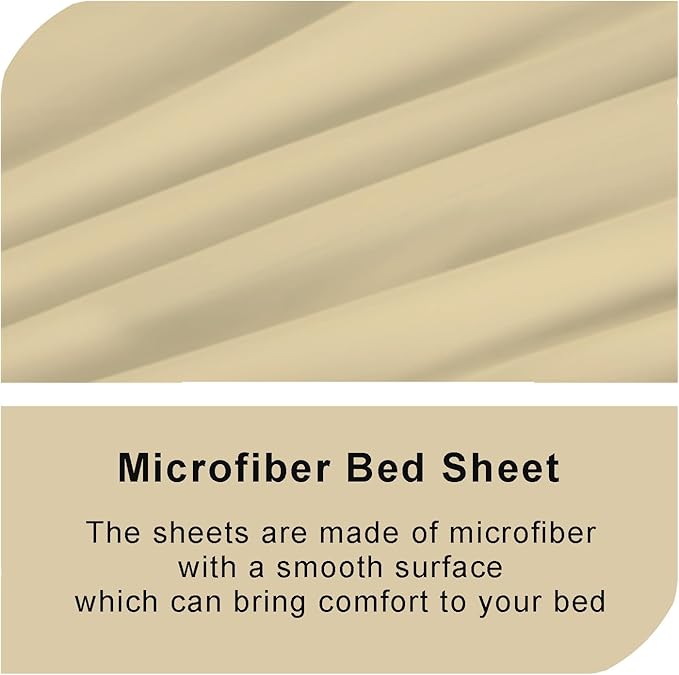 Bedecor Air Bed Sheets for Mattress Cover Removable Bed and Elastic Band Super Soft and Breathable & Deep up to 21" Beige Queen