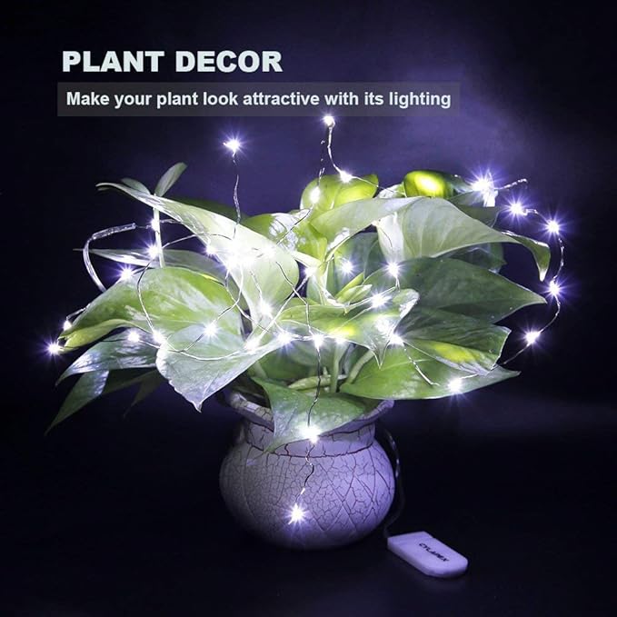 CYLAPEX Pack of 24 Cool White Fairy Lights String Battery Operated Fairy Lights, 3.3ft 20 LEDs Firefly Lights Silver Coated Copper Wire Lights for DIY Decor Christmas Decoration Costume