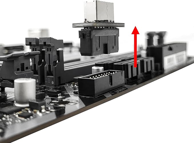 USB Front Panel Adapter, Vertical USB C Header Adapter, USB 3.1 Type-E Key-A to USB 3.0 20Pin Header Converter for Type C Motherboard