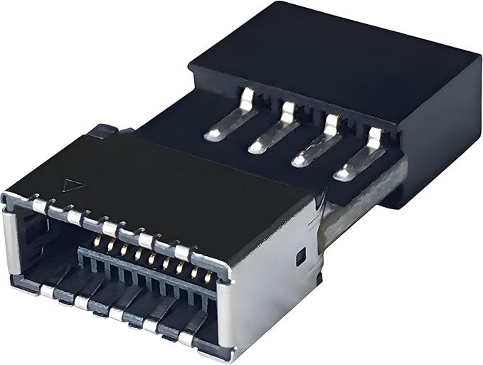 USB 2.0 to USB 3.2 Gen 1 Header Adapter Front Panel Connector Motherboard 9Pin to Type-E/USB C