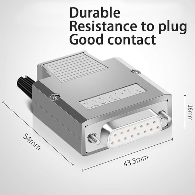 DB15 Solderless Serial to 15-pin Port Terminal Adapter Connector Breakout Board with Case Long Bolts Nuts (Female Metal)