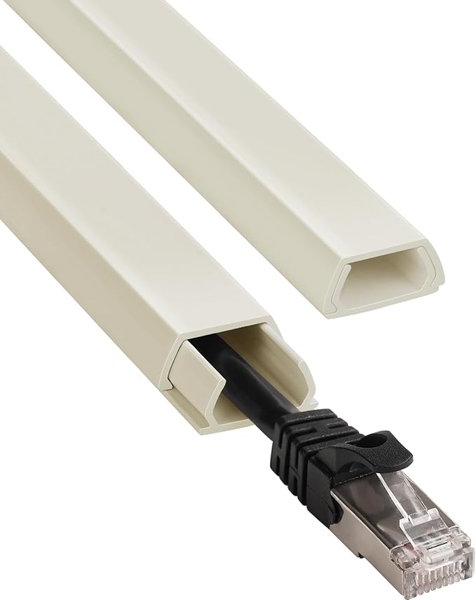Wall Cable Hider Kit, 116in TV Wire Hider for Wall, Paintable Cord Hider Wall, Cord Organizer Hide 1-2 Cords Wall Mounted TV, Wire Cover for Wall, Cord Concealer 7XL16.5 W0.86 H0.43in, Beige