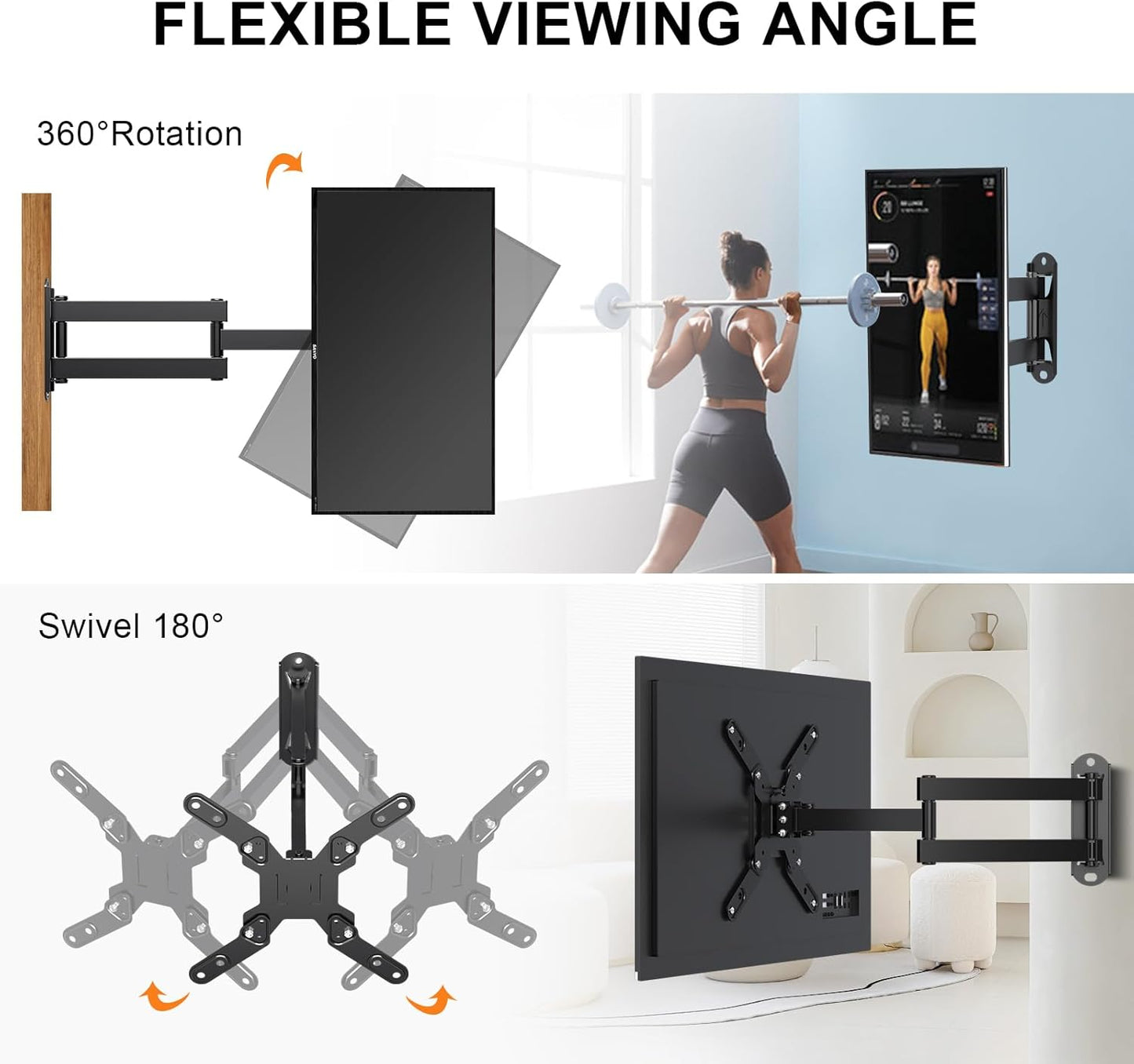 XINLEI Full Motion TV Wall Mount, Swivel Bracket with Articulating Arm for 13-42 Inch LED, LCD, Plasma TVs, Max VESA