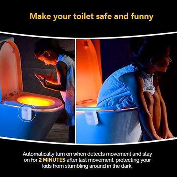ZEZHOU Toilet Light Motion Sensor - 16 Color LED Night Lights for Toilet Bowl with Aromatherapy for Bathroom, Funny Gifts Idea for Dad Men Women Kids Teen Boys, Cool Fun Gadgets for Stocking Stuffer