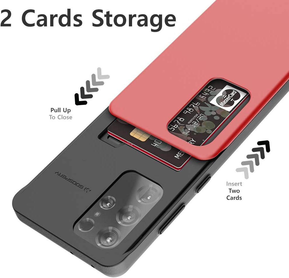 GOOSPERY Sky Slide for Galaxy S21 Ultra Case 6.8" (2021), Card Holder Case, Dual Layer Protective Bumper with Wallet