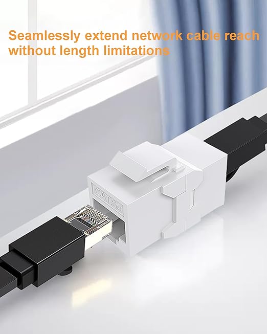 20 Pack Cat6A Keystone Jack Coupler RJ45 Female to Female Ethernet Wall Jack UTP Inline for Cat6a/Cat6/Cat5e/Cat5 White