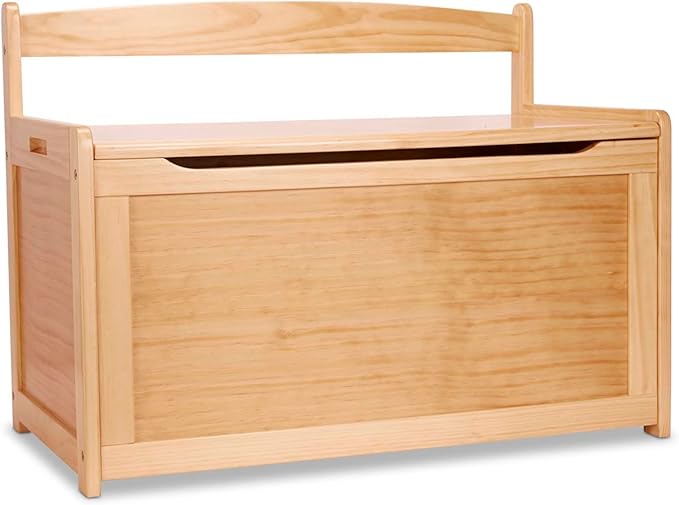 Melissa & Doug Toy Chest, Wooden Toy Storage Box with Safety-Hinged Lid, Kids Toys Storage Organizer for Playroom, Bedroom, & Montessori Classroom Furniture for Boys & Girls Ages 3+, Blonde