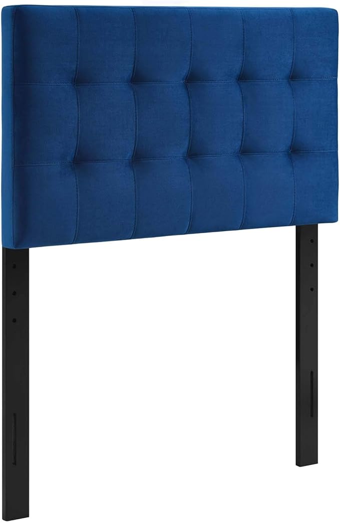 Modway Lily Biscuit Tufted Twin Performance Velvet Headboard, Navy
