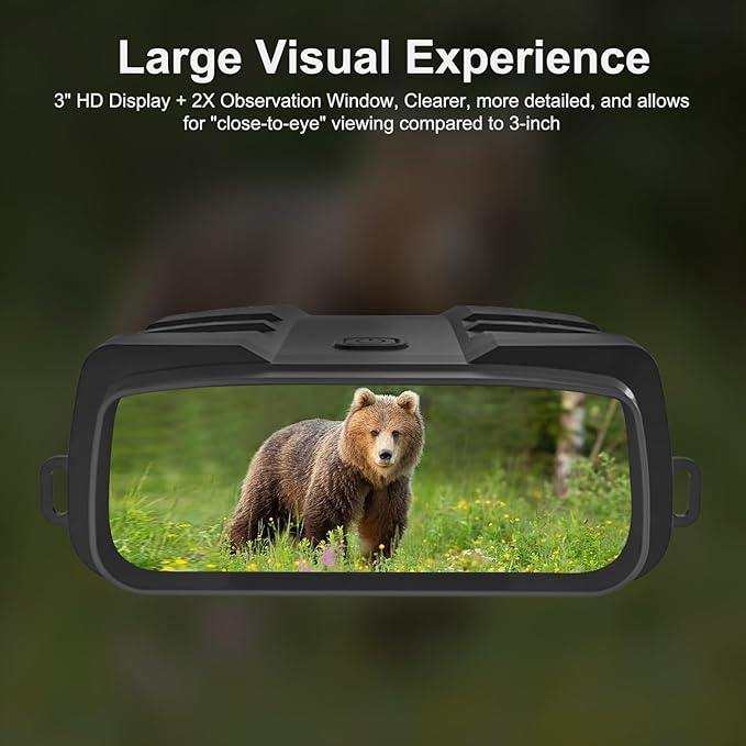 Night Vision Goggles, True 4K Full-Color Night Vision Binoculars, Built-in Powerful Focusable IR, 6000mAh Rechargeable Battery, Super Large Display, Long Viewing Range, Free 64GB Card (Silver)