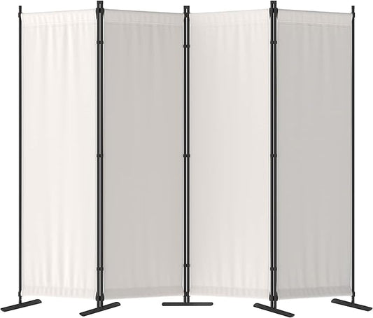 Morngardo Room Divider, Folding Privacy Screens, 4 Panel Room Partitions, 88" Foldable Wall Dividers, Portable Separating for Home Office Bedroom Dorm Decor (White)