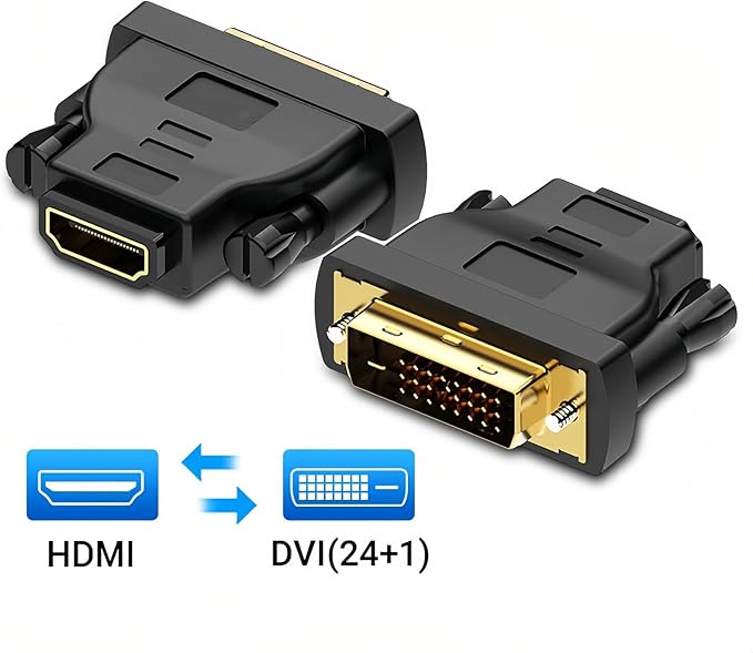 MMOBIEL HDMI to DVI Adapter - Bi-Directional - Male DVI-D Dual Link to Female HDMI - Converter Supports Monitor, PC, TV, Gaming, Projector - 1080p Full HD 60Hz - Gold Connector