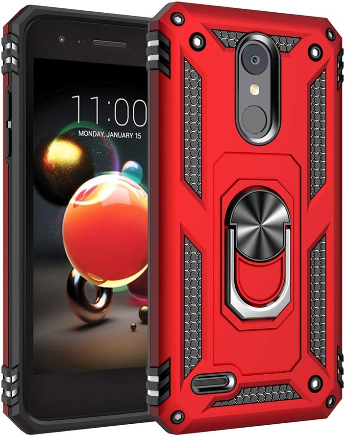 LG K8 2018 Case, 360 Degree Rotating Ring Holder Kickstand Case for LG K Series K9 2018 / K8+ 2018 / LMX210CM Fortune 2