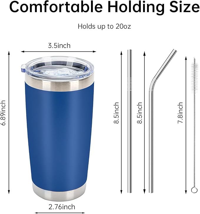 IEOVIEE 32 Pack 20oz Stainless Steel Bulk Tumblers with Lids and Straws Double Wall Insulated Travel Mug Durable Powder Coated Tumbler Bulk Cup for Cold and Hot Drinks(Mixed color)