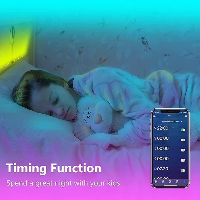 GUPUP 200 FT LED Strip Lights,Color Changing LED Lights for Bedroom,Built-in-Mic,Music Sync Tape Lighting,Phone Smart Controlled(APP+Remote+Mic)