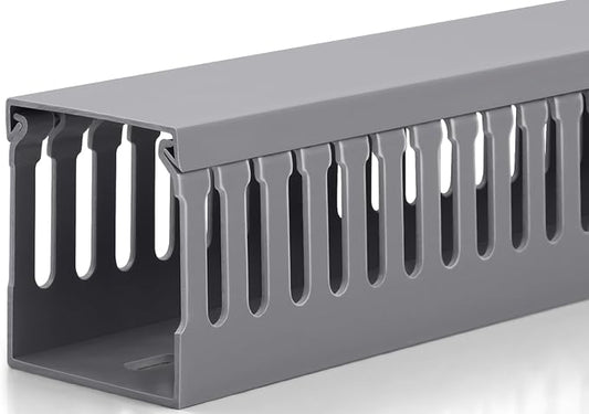 ZhiYo 68in (4X L17in) Server Rack Cable Management Raceway, H2.4 x W2in Large Capacity Cable Raceway Kit, Electrically Safe PVC, Open Slot Wire Raceway for Under Desk/Computer/Network Cords