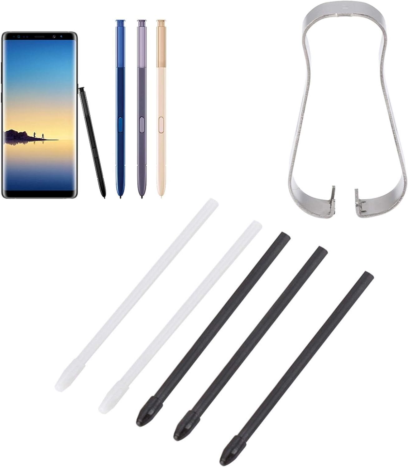 Replacement Stylus Tips, Stylus Tips Pen Refill Tool Set with Fixing Frame and Pen Tips, for Galaxy Note 8/9, for