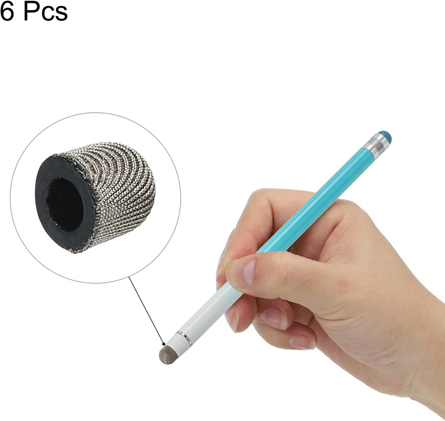 MECCANIXITY 6pcs 6mm Stylus Pen Fine Tips, Conductive Fiber Capacitive Touch Screen Pens Tip Universal Replacement