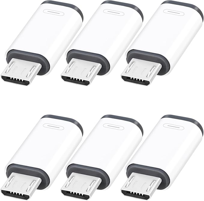 6 Pack Micro USB to USB-C Adapter, Type C Female to Micro USB Male Converter Connector, Supports Charging and Data Synchronization, Compatible with Samsung Galaxy S7/S7 Edge, Nexus 5/6