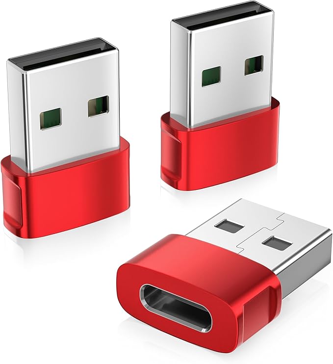 Basesailor for Samsung Galaxy S25 USB C Adapter 3Pack,Type C Female to USB A Male Car Charger USBC Converter for iPhone 17 16 15 Pro Max Plus,Apple Watch 11 SE/Ultra 3,Airpods Pro 3,iPad 10 Air Mini 7