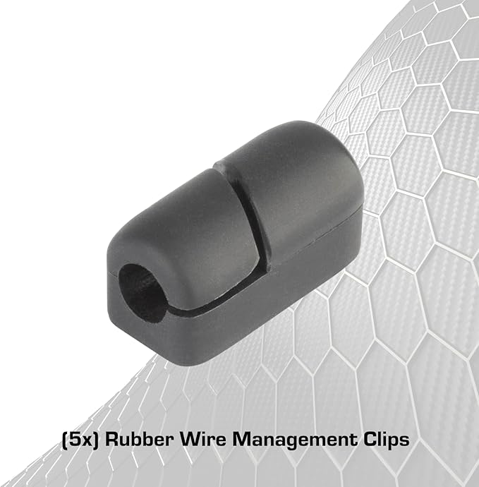 Bulletpoint Cable Organizer Kit - 7 Pack Rubber Cable Mangement with Self Adhesive for Securing Charging Wire/USB Cord/Power Cord in Car