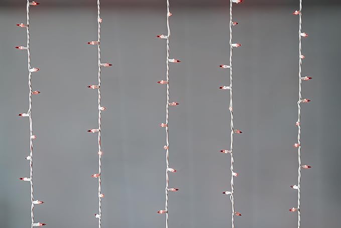 Brite Star 100 Count Mini String Christmas Lights, Red - 22 feet Indoor/Outdoor Christmas Tree Lights with White Wire
