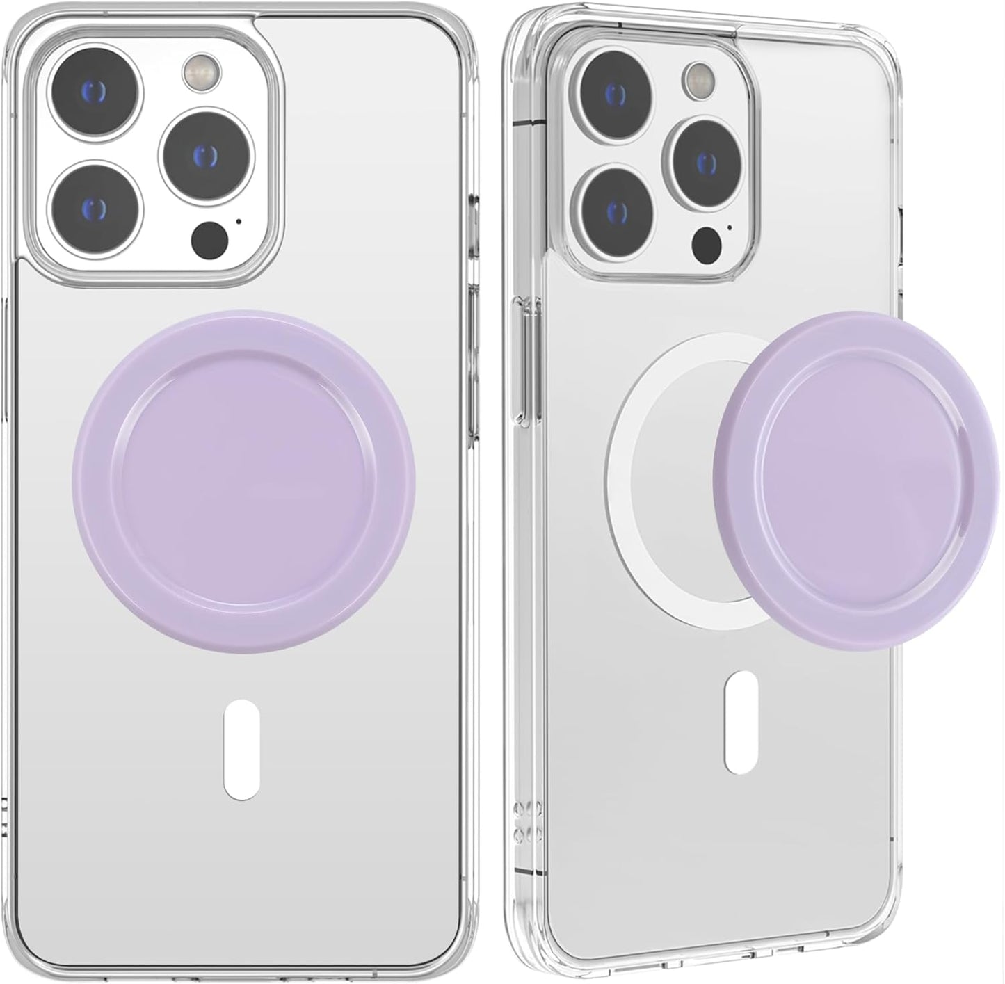 metisinno Magnetic Base Mirror Compatible with PopSocket Phone Grips, Compact Makeup Mirror, Lilac Purple
