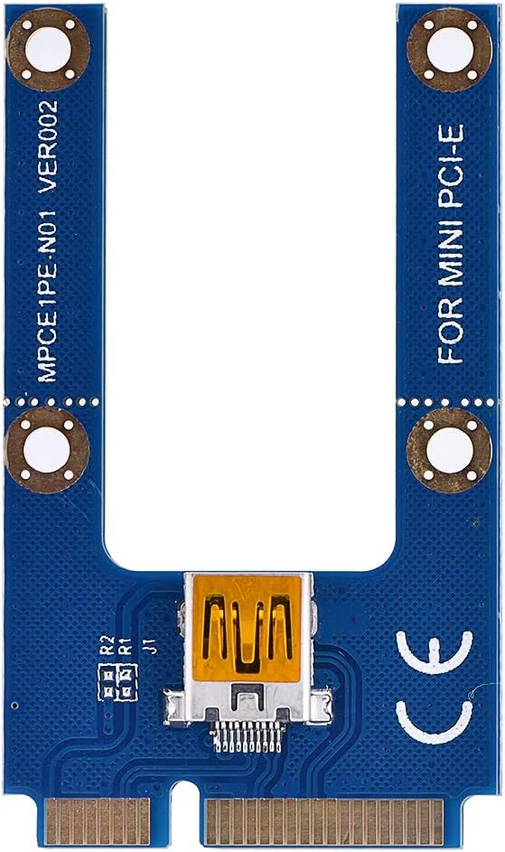 Richer-R Mini PCI-E to PCI Express 16x Extender, Riser Adapter with SATA Power Cord for Video Card Mining, USB, Linux, Personal Computer, Laptop