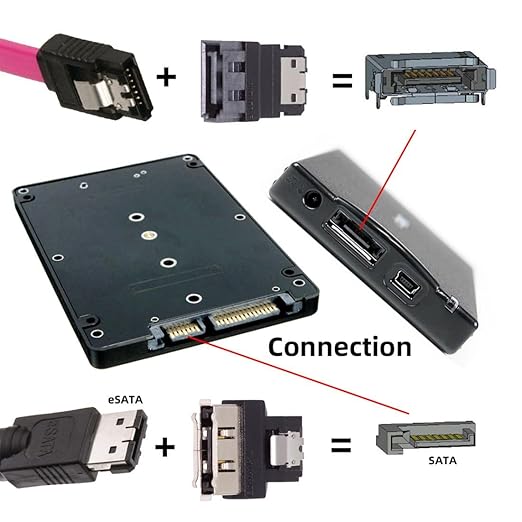 chenyang SATA to eSATA & eSATA to SATA Converter Extender Adapter for SSD Disk 2Pcs/Set
