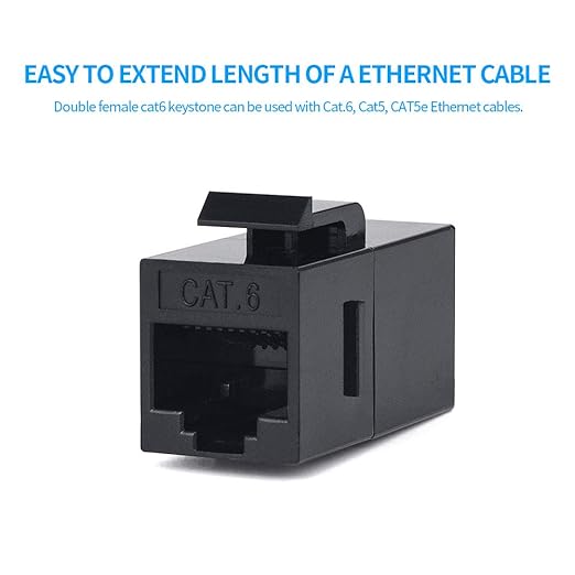 40 Pack Ethernet Coupler RJ45 Keystone Network Coupler Cat6 Cat5e Cat5 Keystone Jack Female to Female