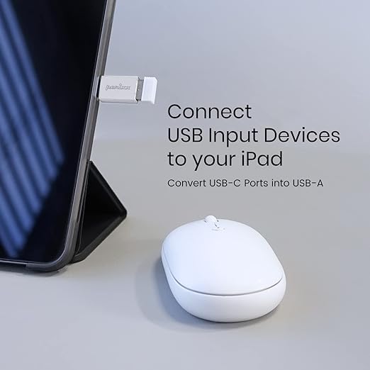Perixx PERIPRO-404 USB C Male to USB A Female Adapter - USB 3.0 Spec for Smartphone, Tablets, Laptop, and Desktops Computer - Silver (11765)