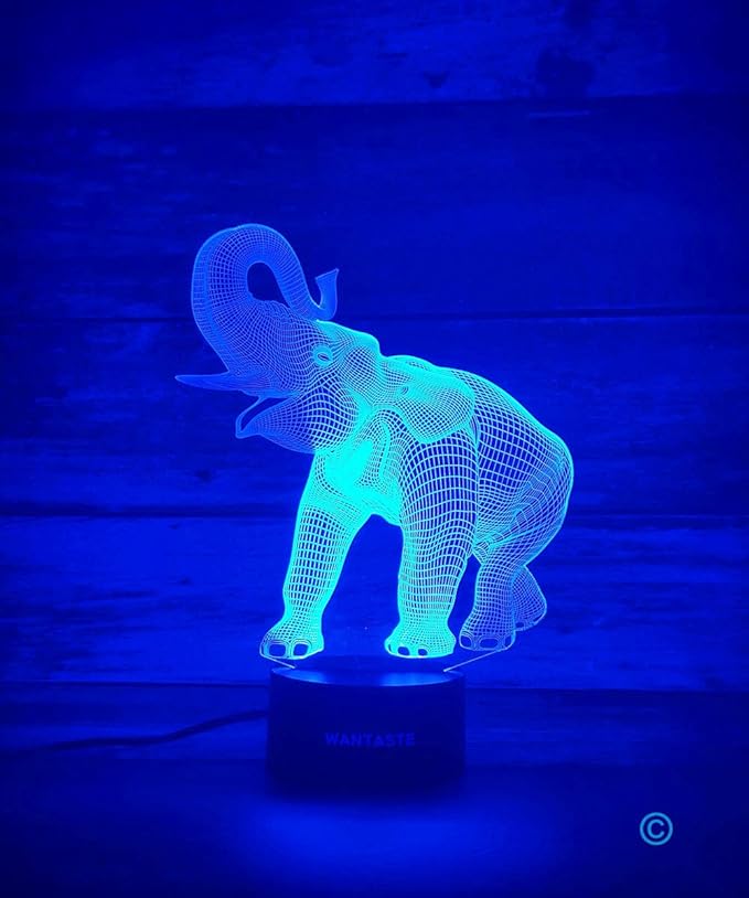 3D Elephant Decor Lamp Gift with Remote, 7 Color Changing Night Light Birthday Toys for Kids Girls Boys