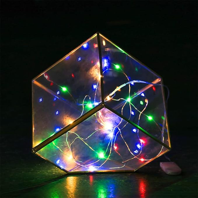 Fairy Lights CR2032 Battery Operated,6.6Ft/2Meter 20 LEDs Micro Silver Wire String Lights for Bedroom Christmas Party Wedding Decoration (Multi-Colour, 6 Pack)