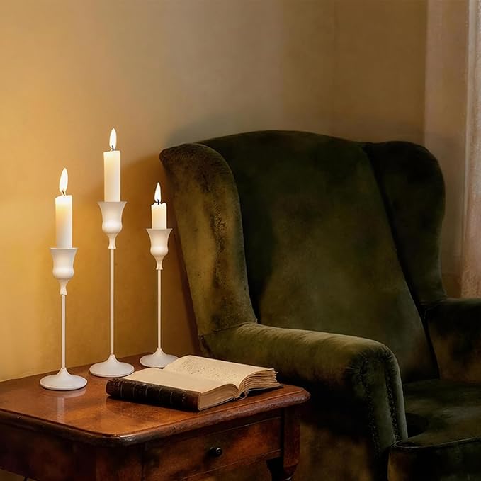 Candlestick Holders White, 1 Pack Taper Candle Holder for Candlesticks, Candle Sticks Holder Decor for Home Decor