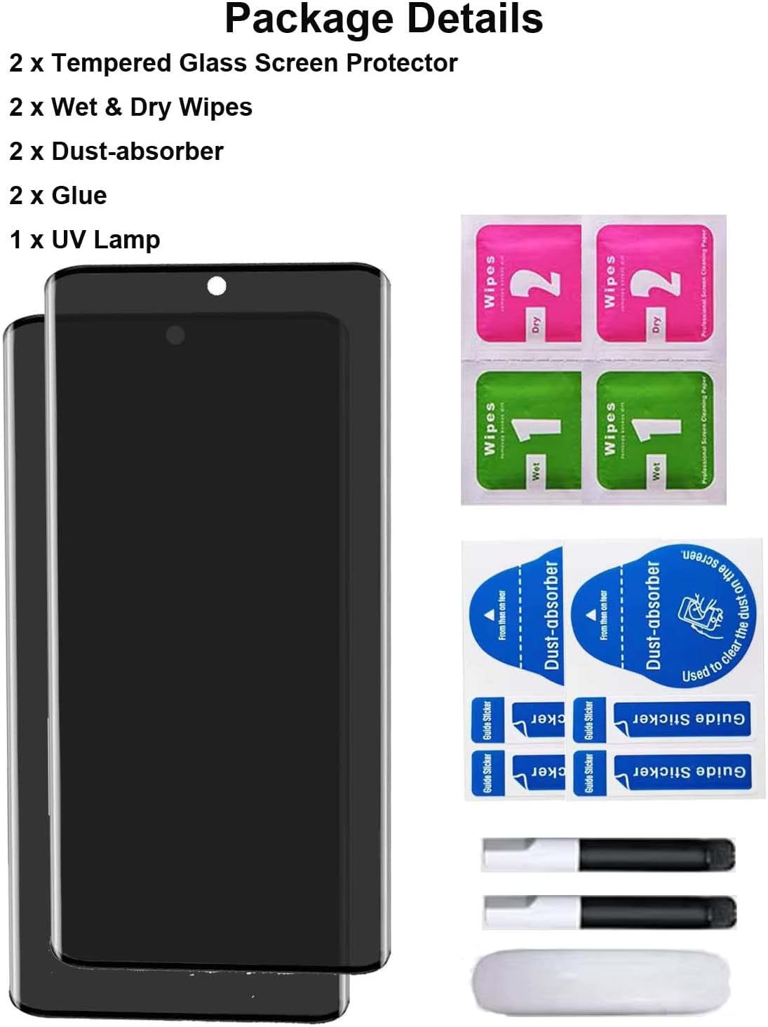 Privacy Screen Protector for Samsung Galaxy Note 10 (2 Pack) - 6.3 Inch Tempered Glass, Anti-spy, 9H Hardness