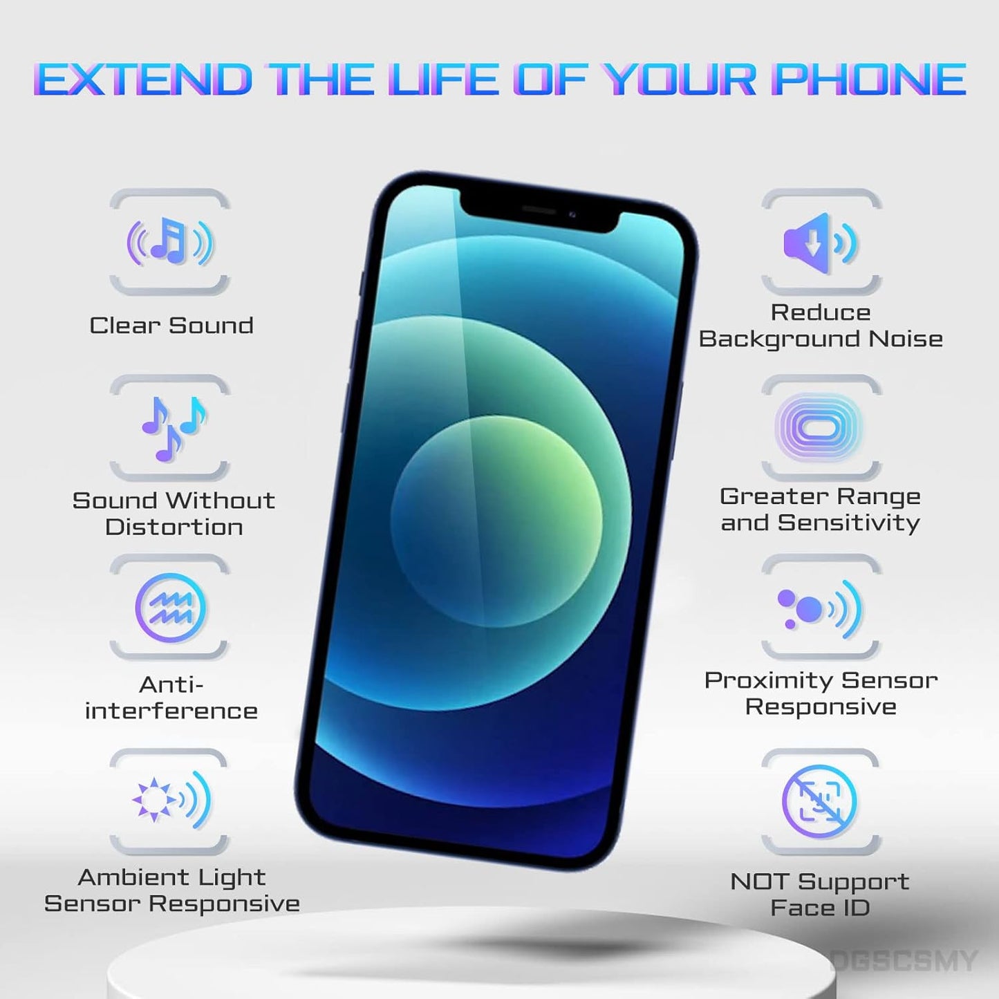 for iPhone 12 Pro Max Earpiece Front Speaker Replacement Repair Kit, OEM Ear Module Part with Ambient Light Sensor