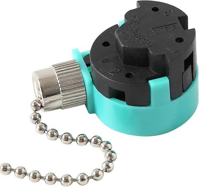 Ceiling Fan Switch ZE-268S6 3 Speed 4 Wire for Ceiling Fan Light Lamps and Wall Lights Pull Chain Switch Replacement On-Off with Pull Chain,1 Pack