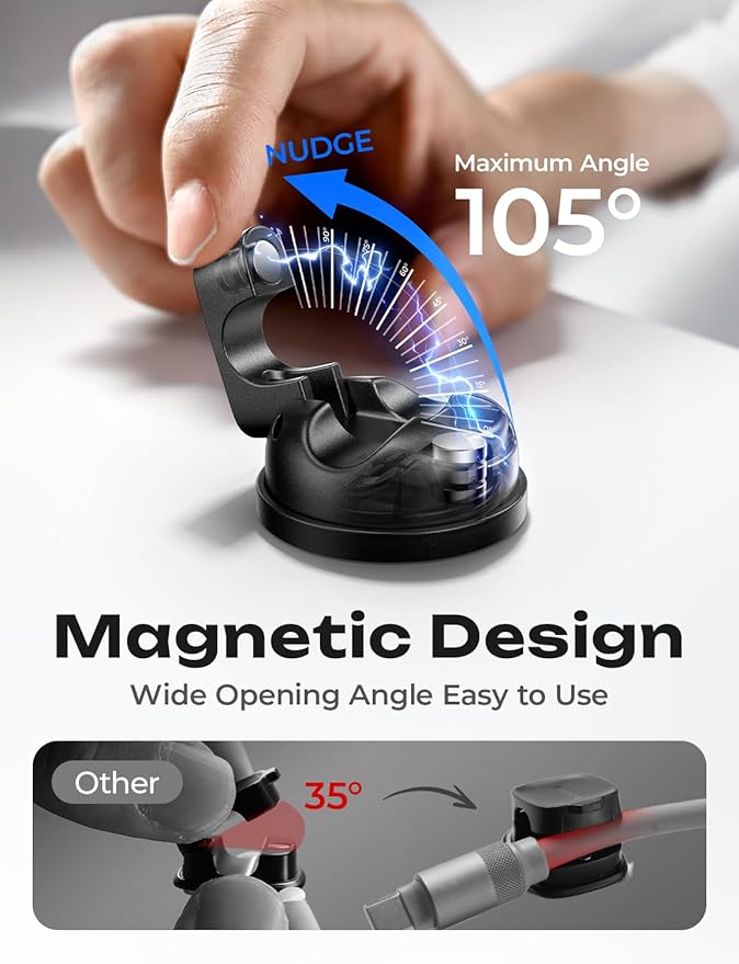 6-Pack Rotatable Cord Holder for Nightstand, LISEN 360°Rotating Magnetic Clips, No-Residue Strong Adhesive Cord Organizer for Desk, Phone Cord Holder for Home, Car, Office Desk Accessories