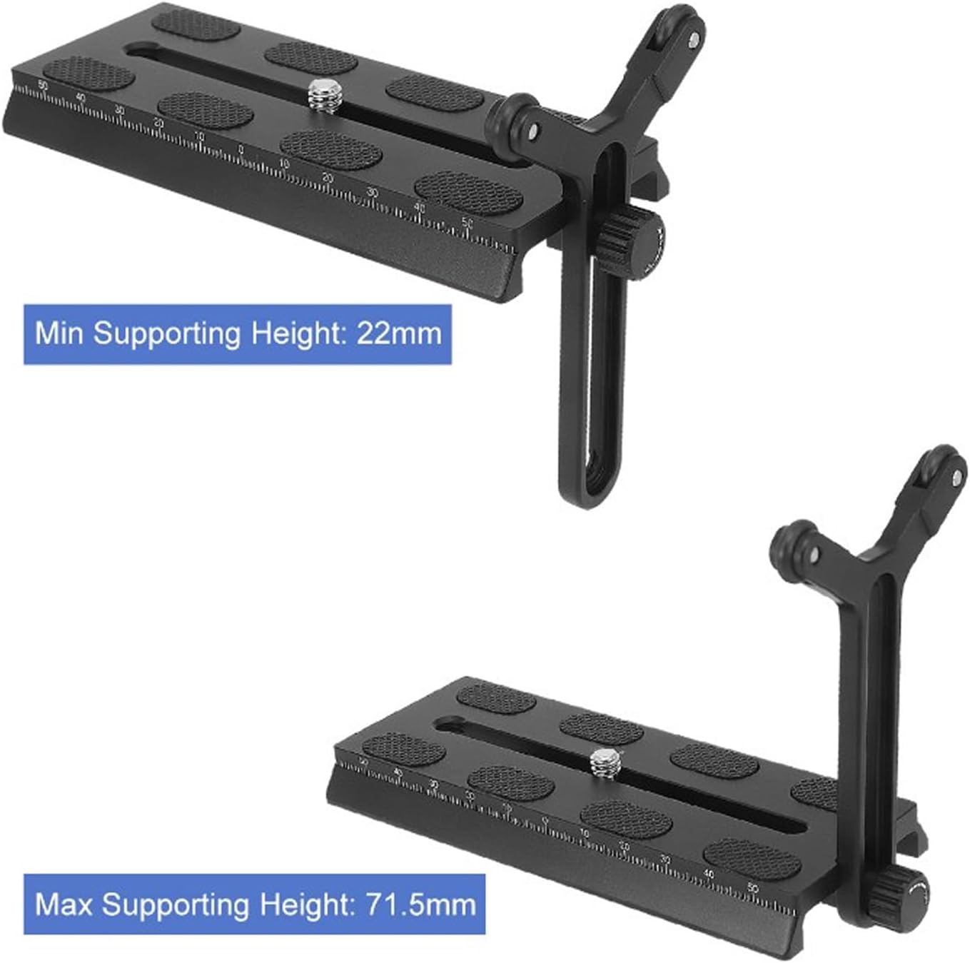 Y Bracket Lens Support with Double Wheels, Y Shaped Bracket with 71.5mm Vertical Adjustment for DIY S, SC