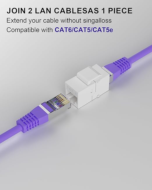 RJ45 Cat6 Keystone Coupler, 40-Pack Cat 6 Keystone Jack Ethernet Coupler Female to Female for Cat6/Cat5e/Cat5 Network Cable, White
