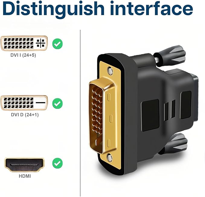 MMOBIEL HDMI to DVI Adapter - Bi-Directional - Male DVI-D Dual Link to Female HDMI - Converter Supports Monitor, PC, TV, Gaming, Projector - 1080p Full HD 60Hz - Gold Connector