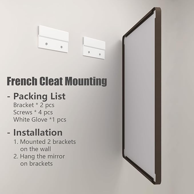 Bronze Bathroom Mirror for Wall, 55x30 Large Brushed Bronze Vanity Mirror for Bathroom, Rounded Rectangle Mirror, Anti-Rust, Shatterproof (Horizontal/Vertical)