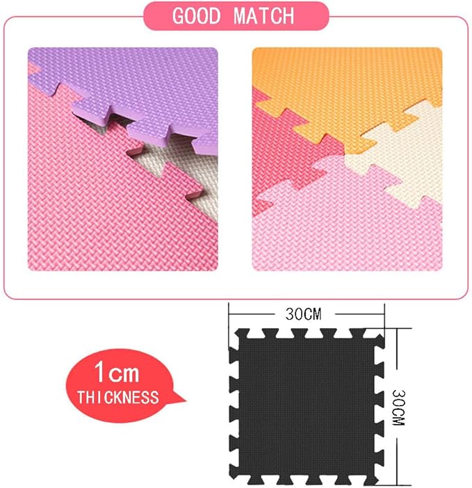 MQIAOHAM® 25 Pieces Puzzle Play Mats, Soft Baby Play Mat, Kids Interlocking Foam Floor Tiles, Toddlers Carpet Playmats G301025-101103109