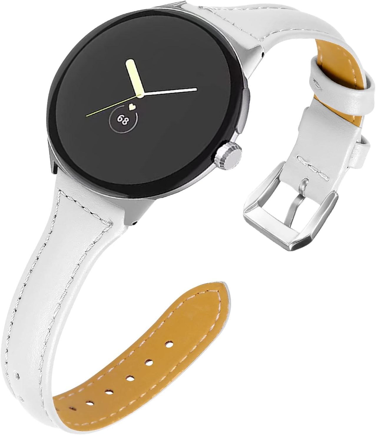 FitTurn Colorful Leather Bands Compatible with Google Pixel Watch 2, Narrow Luxury Sport Strap Replacement for Women Men