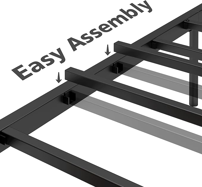 LIKIMIO California King Bed Frame with Headboard and Footboard, Metal Strong Supports, Easy Assembly, Noise-Free, No Box Spring Needed, Vintage Brown