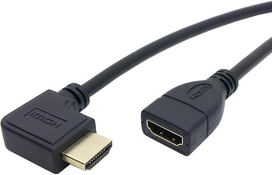 chenyang CY HDMI Extension Cable,HDMI 1.4 Male to Female 90 Degree Left Angled Extension Cable 0.5m