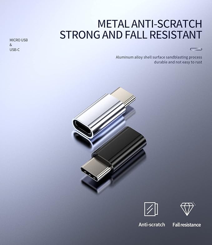 Micro USB Female to USB C Male(3pack) Adapter Android Port Charge Cable to Type-C Charging Converter for Pixel 5XL LG Compatible for Samsung Galaxy Note S10 S20 S21 Ipad Pro Air4 Cord Connector