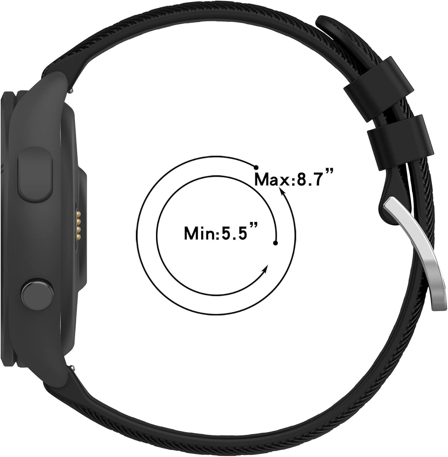 E ECSEM Bands Compatible for AviiHoug H23, Soft Silicone Waterproof Adjustable Sport Watch Strap Replacement for Men &