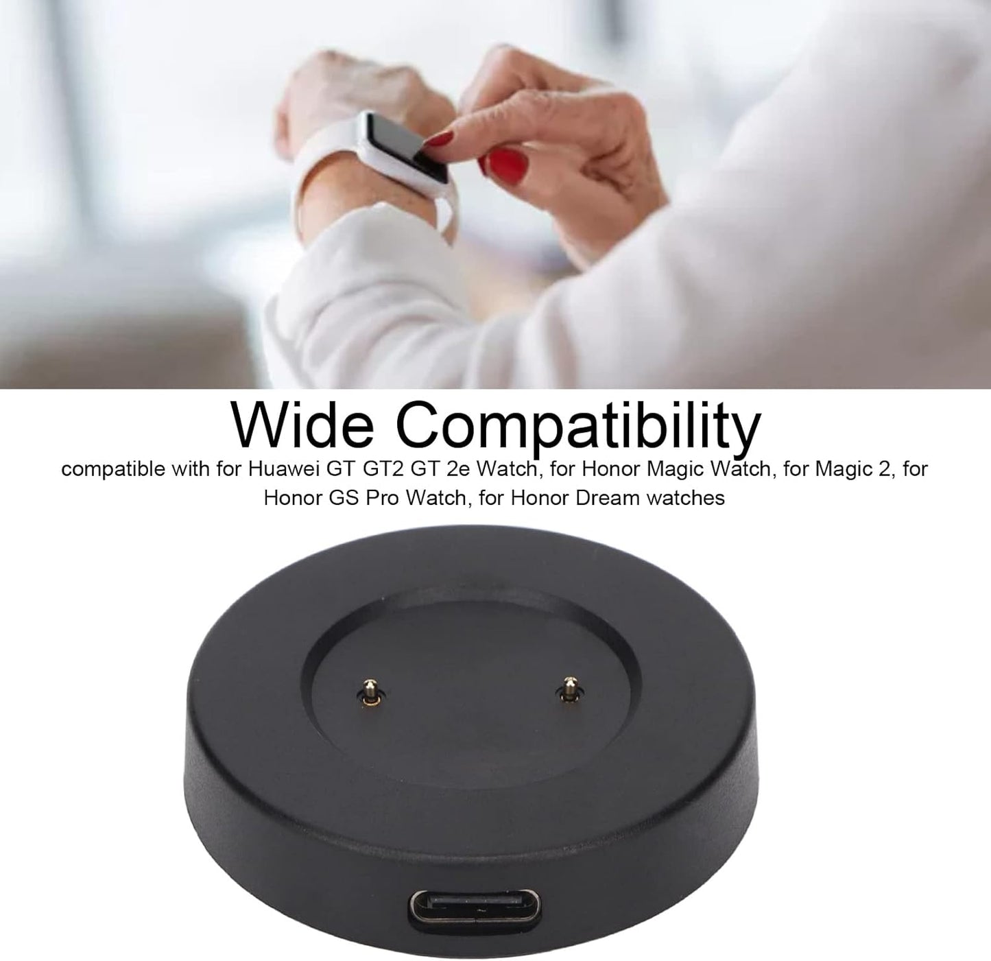 Fast Charging Watch Charger Dock for Huawei GT, GT2, GT 2e, Honor Magic Watch, Replacement Charger with USB Magnetic