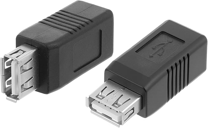 3PCS USB 2.0 Af/Bf Plug Type A Female to Type B Female Adapter Connector, USB B Adapter, Printer, Camera, Laptop, Computer, Scanner, Hard Drive, Black, 3 Count