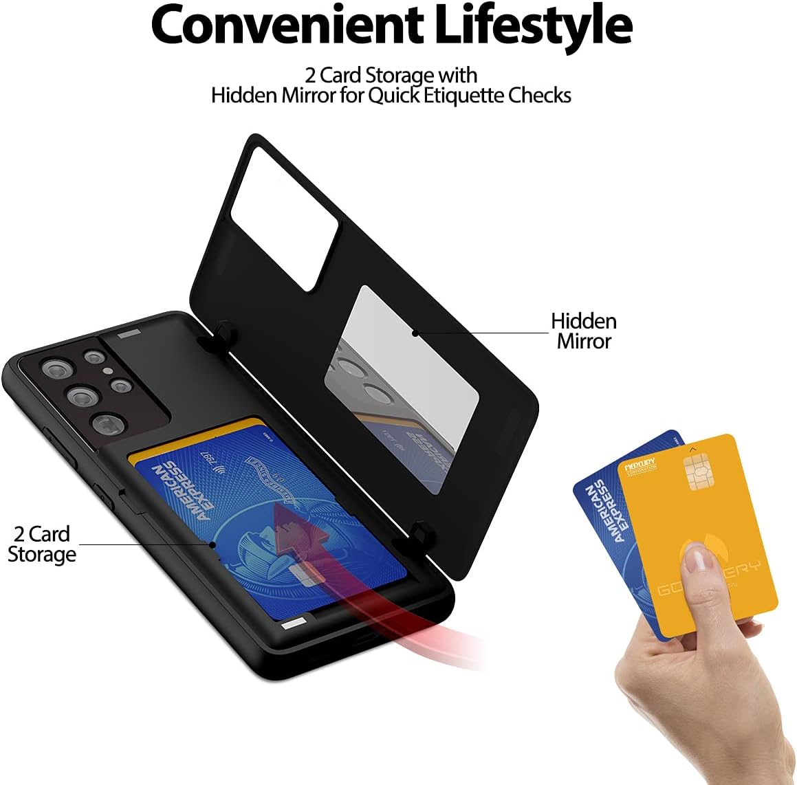 GOOSPERY Card Holder Wallet Case for Galaxy S21 Ultra 6.8"(2021), Magnetic Door Closure, Protective Dual Layer